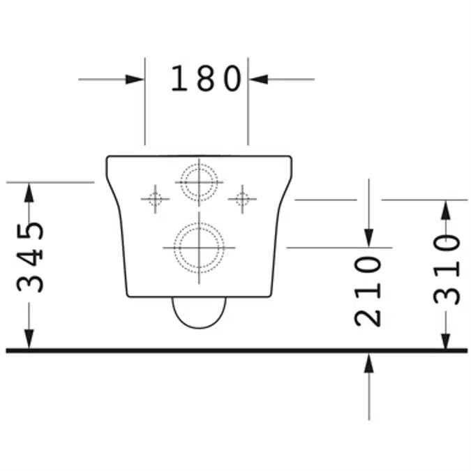 P3 Comforts Toilet wall mounted Duravit Rimless¨ 256109
