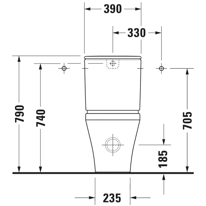 DuraStyle Toilet close-coupled White High Gloss 630 mm - 215509