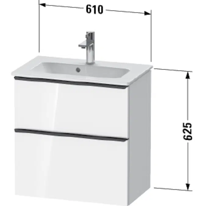 BIM objects - Free download! DE4368 D-Neo Vanity unit wall-mounted ...