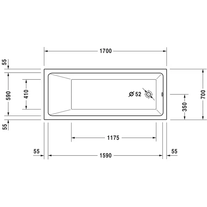 Duravit Vero Air Bañera, Rectangular - 700411