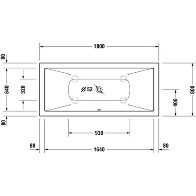 DuraSquare rectangular bathtub 700426