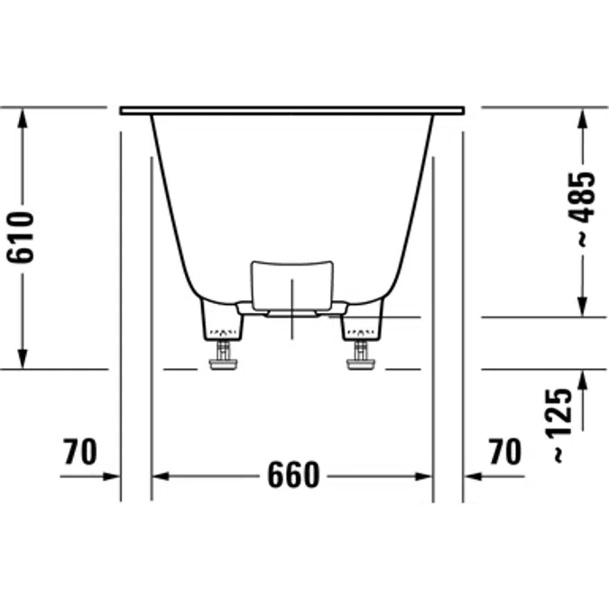 DuraSquare rectangular bathtub 700426