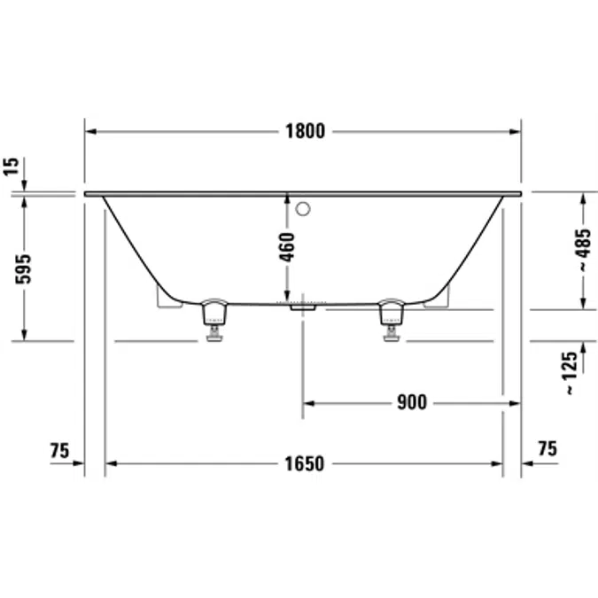 DuraSquare rectangular bathtub 700426