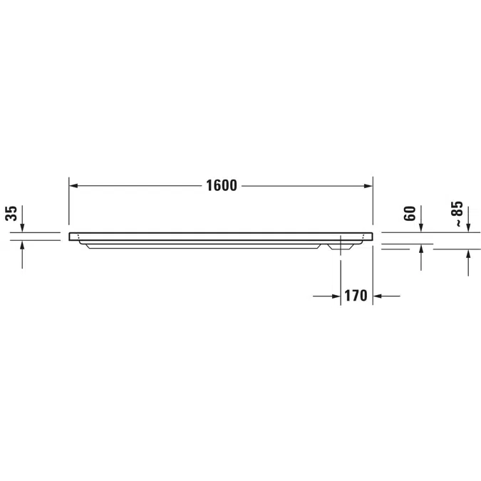 D-Code Shower tray White 1600x700 mm - 720163