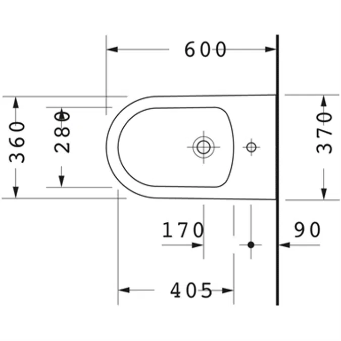 ME by Starck Floorstanding bidet White High Gloss 600 mm - 228910