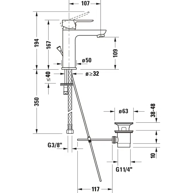 A.1 Mezclador monomando para lavabo M Cromado brillante - A11020