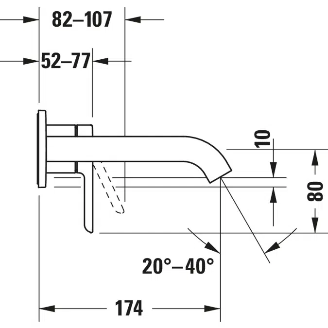 C.1 Mezclador monomando para lavabo Cromado brillante - C11070003