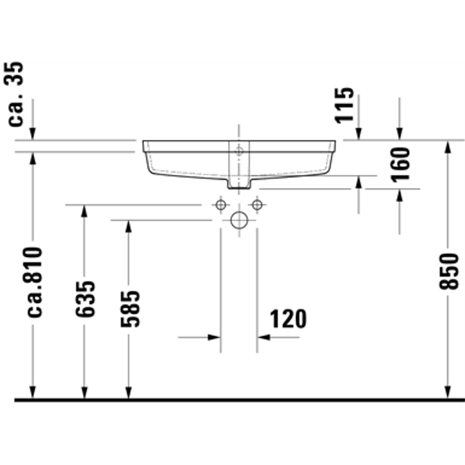 BIM objects Free download! Vero Air DropIn Bathroom Sink 038460