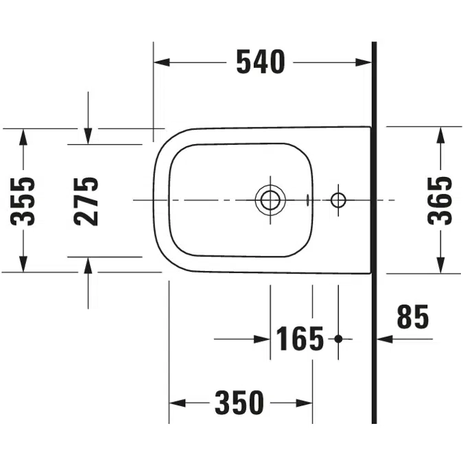 Happy D.2 Wall-mounted bidet White High Gloss 540 mm - 225815