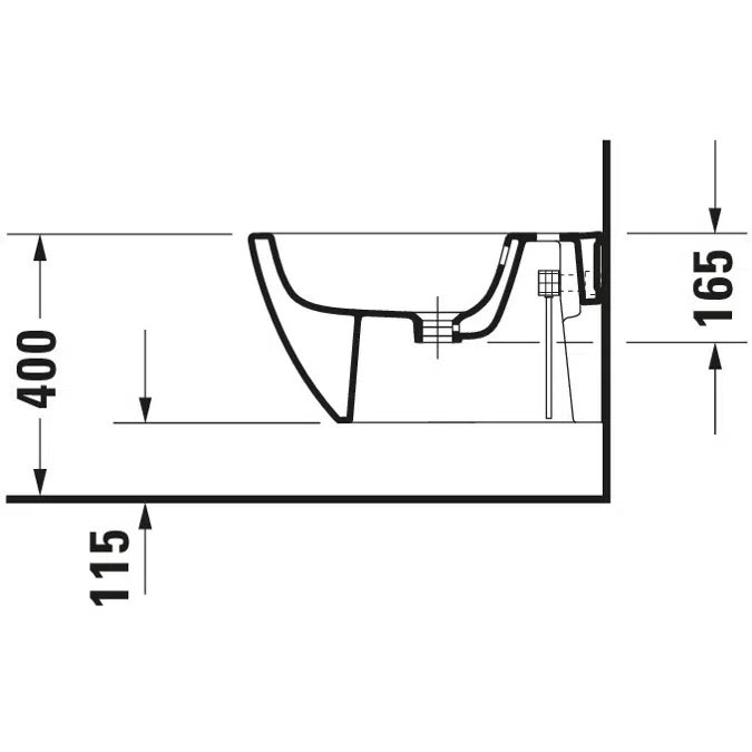 Happy D.2 Wall-mounted bidet White High Gloss 540 mm - 225815