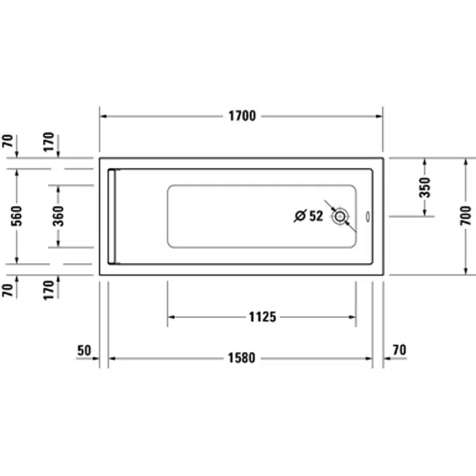 Duravit Starck Bañera, Rectangular - 700345