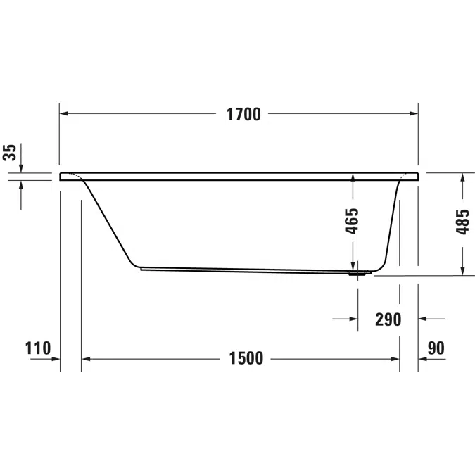 D-Neo Bathtub White  1700x750 mm - 700479