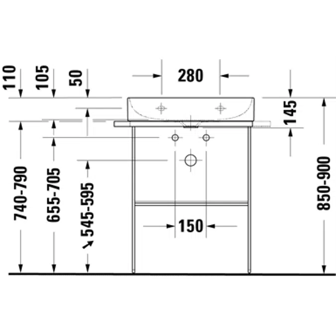 DuraSquare Lavabo Compact 600 mm - 235660