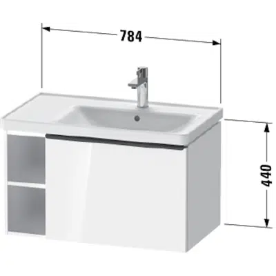 billede til DE4257 D-Neo Vanity unit wall-mounted