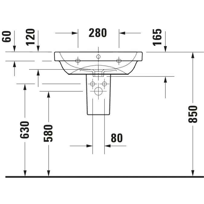 D-Code Washbasin White High Gloss 600 mm - 239860