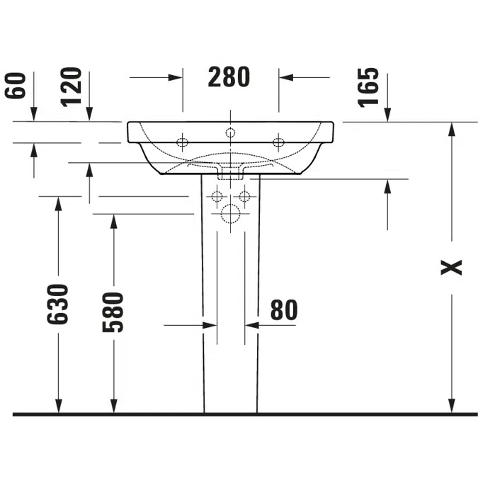 D-Code Washbasin White High Gloss 600 mm - 239860