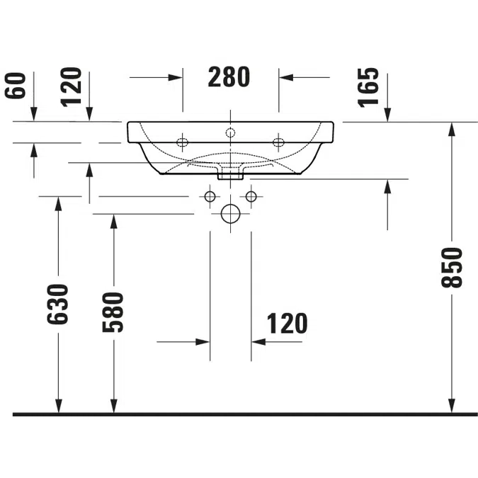 D-Code Washbasin White High Gloss 600 mm - 239860