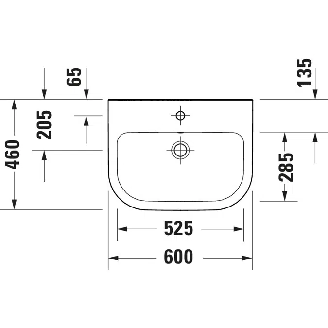 D-Code Washbasin White High Gloss 600 mm - 239860