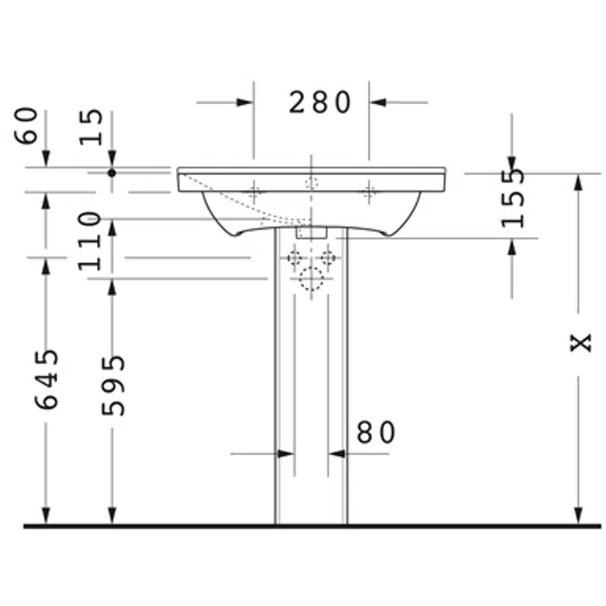 P3 Comforts Lavabo Blanc brillant 650 mm - 233265