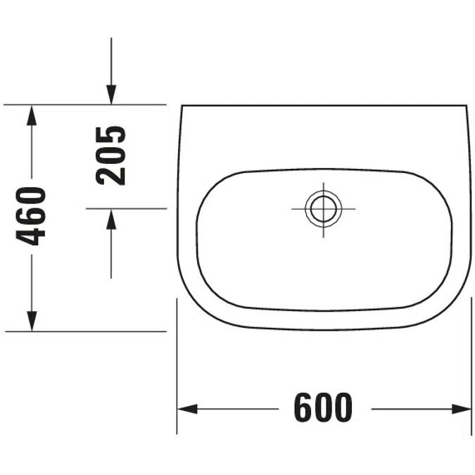 D-Code Washbasin Med White High Gloss 600 mm - 231160