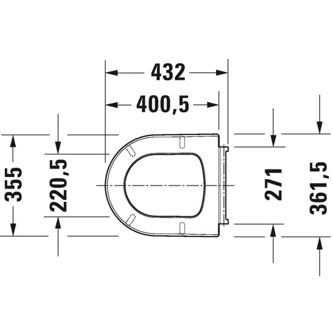 ME by Starck Toilet seat White  374x438x51 mm - 0020190000