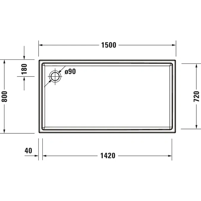 Starck Slimline Duschwanne 720237