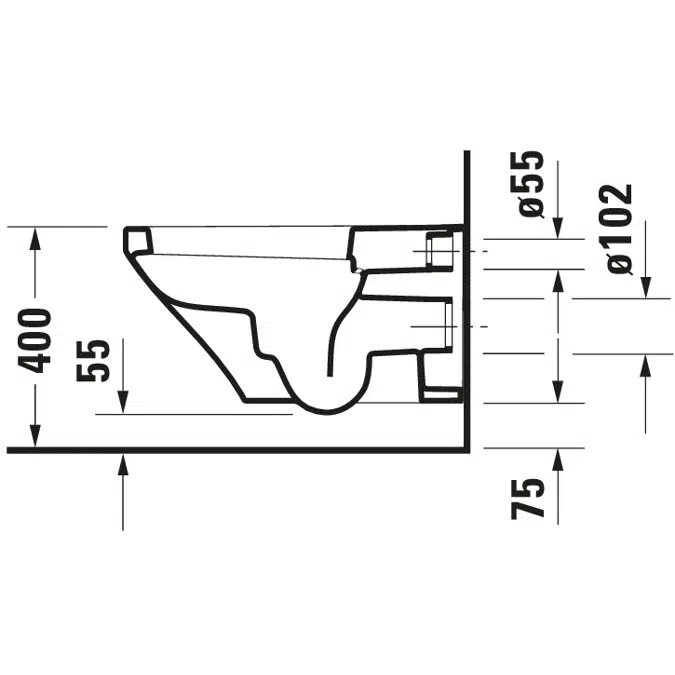 DuraStyle Wall-mounted toilet White High Gloss 620 mm - 253709