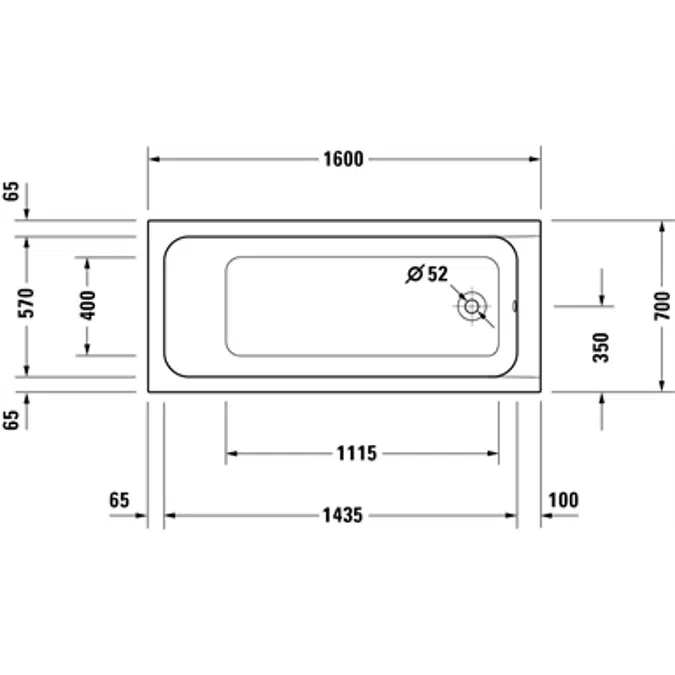 D-Code rectangular bathtub 700103