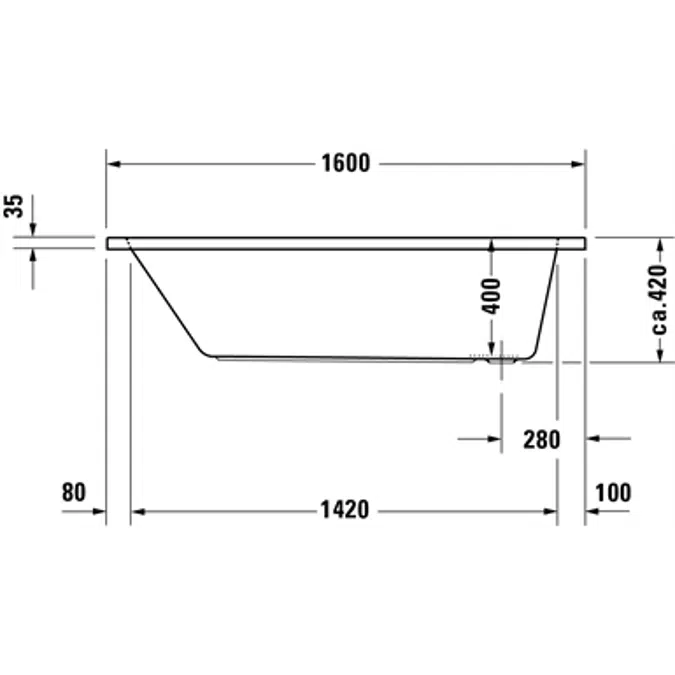 D-Code rectangular bathtub 700103