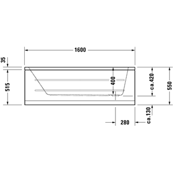 D-Code Rechteck-Badewanne 700103