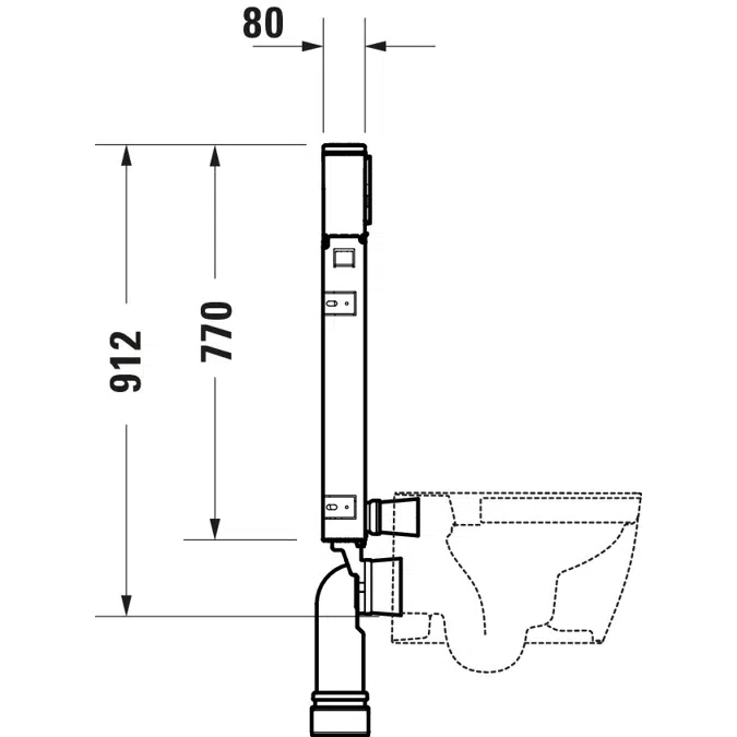 Duravit DuraSystem Cisterna para inodoros de pie para paredes macizas - WD1030