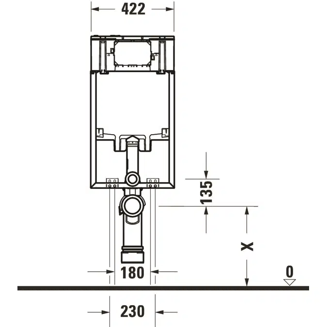 Duravit DuraSystem Cisterna para inodoros de pie para paredes macizas - WD1030