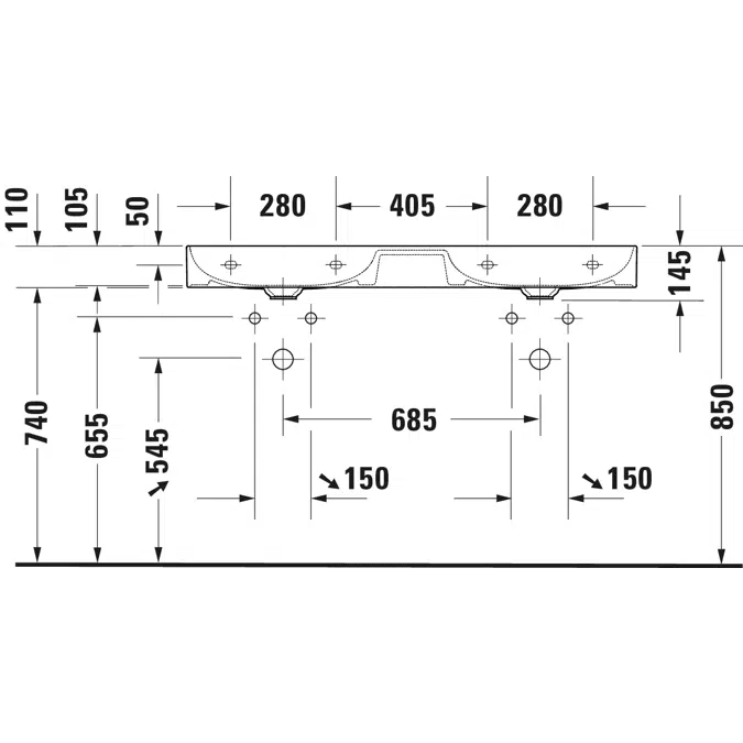 235312 DuraSquare Washbasin