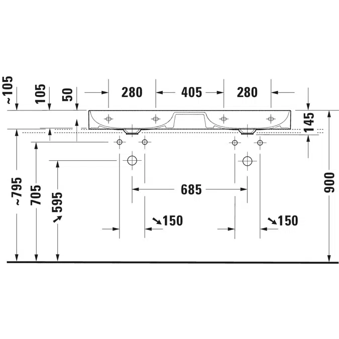 235312 DuraSquare Washbasin