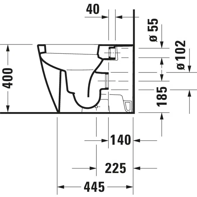 Happy D.2 Floorstanding toilet White High Gloss 570 mm - 215909