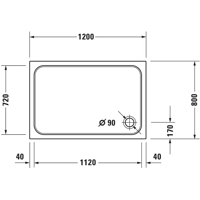 D-Code Shower tray White 1200x800 mm - 720113