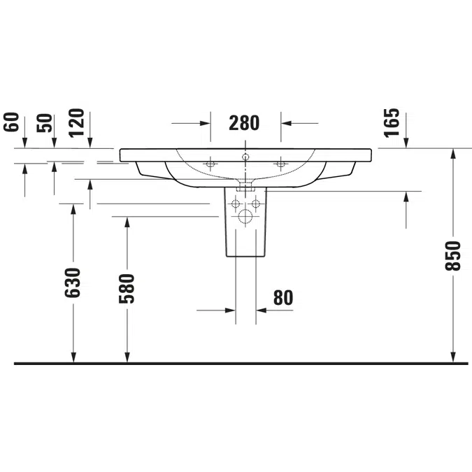 D-Code Washbasin White High Gloss 1000 mm - 239910