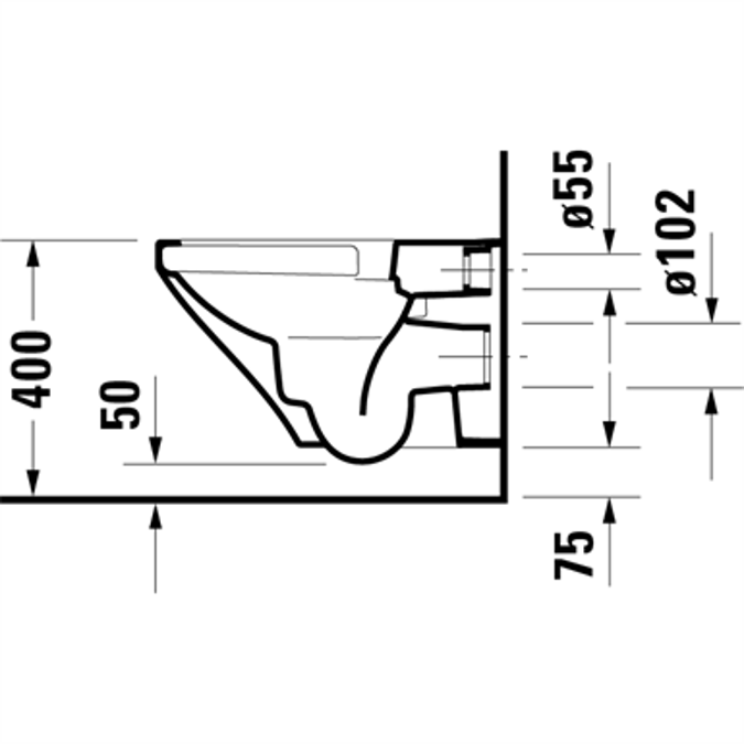 DuraStyle Inodoro suspendido para asiento de lavado Basic Blanco Brillante 540 mm - 253839