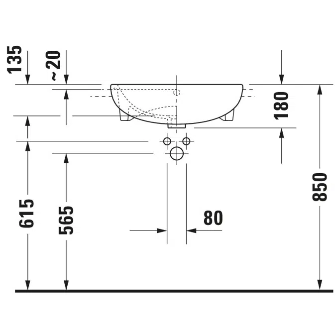 ME by Starck Semi-recessed washbasin 037855