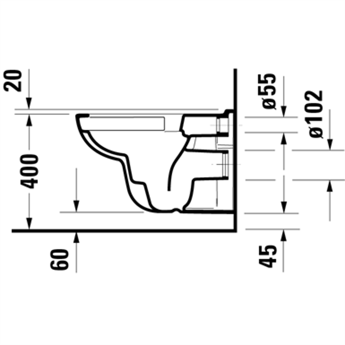 D-Code Inodoro suspendido Blanco Brillante 545 mm - 257009