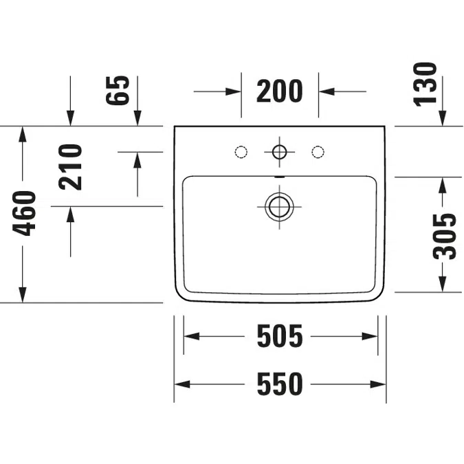 Duravit No.1 Washbasin White High Gloss 550 mm - 237555