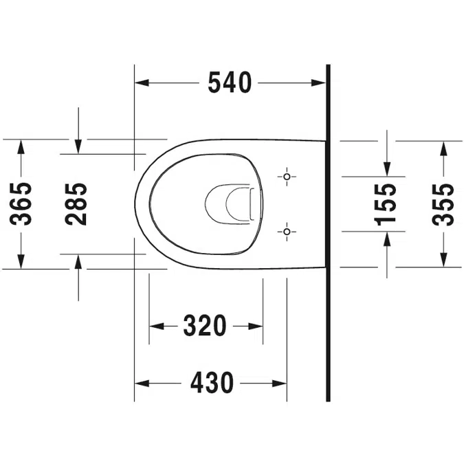 DuraStyle Toilet wall mounted Basic Duravit Rimless¨ set 456209