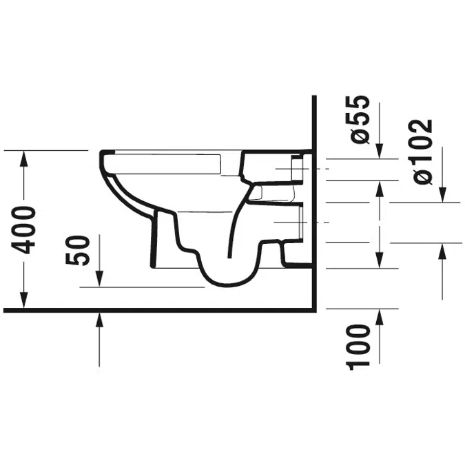 DuraStyle Toilet wall mounted Basic Duravit Rimless¨ set 456209