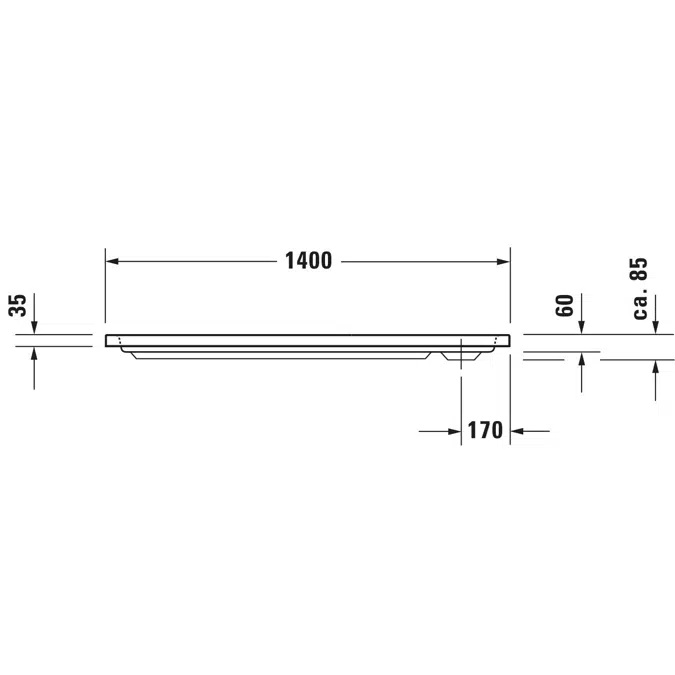 D-Code Shower tray White 1400x700 mm - 720095