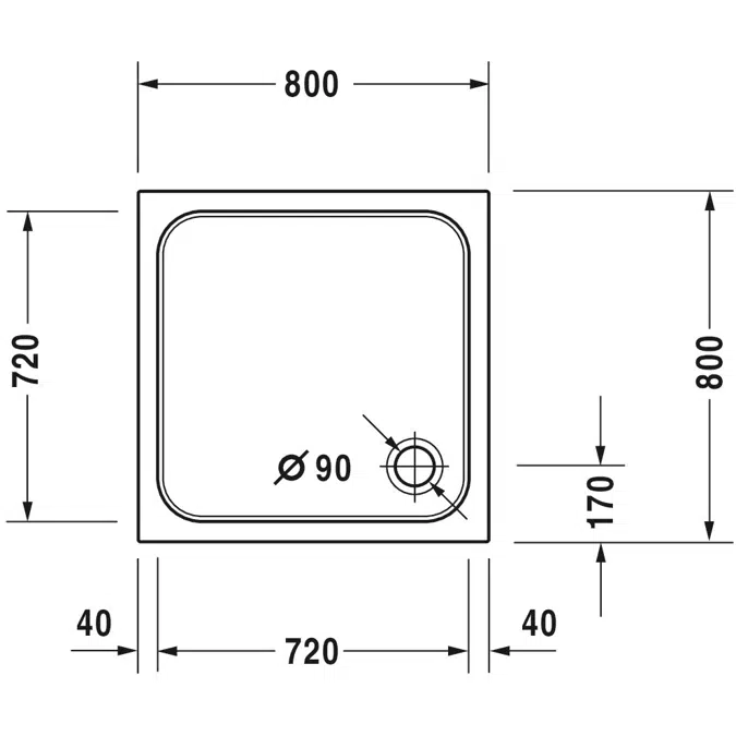 D-Code Shower tray White  800x800 mm - 720101