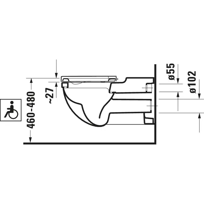 Starck 3 Wall-mounted toilet - 220309