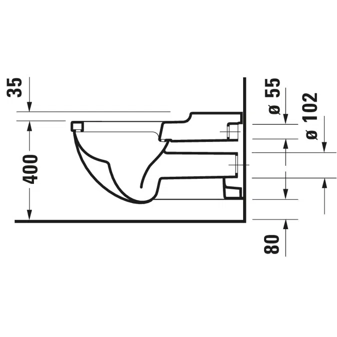 Starck 3 Wall-mounted toilet - 220309