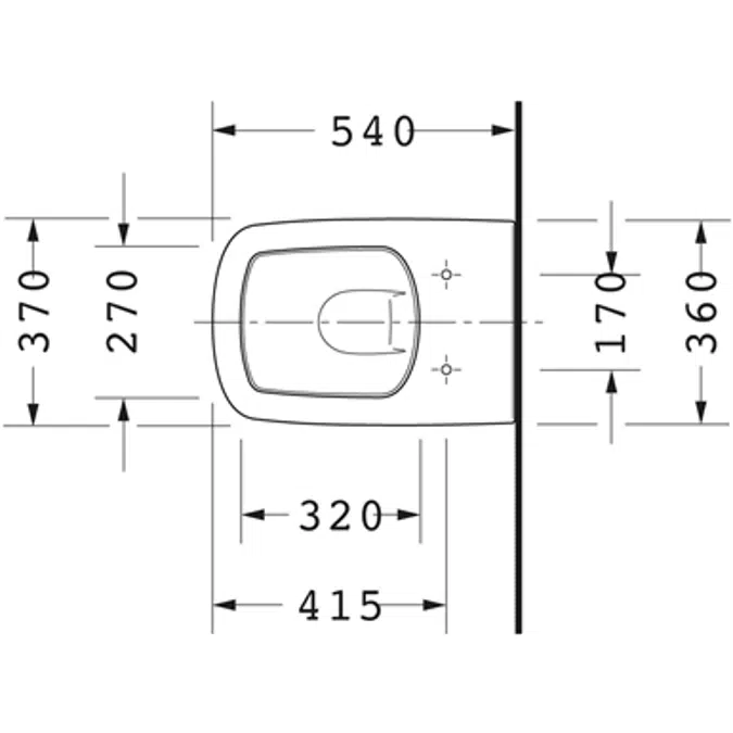 DuraStyle Inodoro suspendido Blanco Brillante 540 mm - 255209