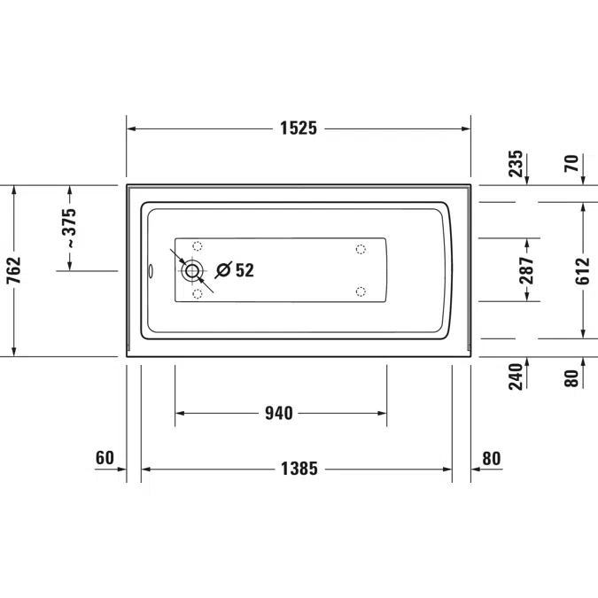 Architec Bañera Blanco 1525x762 mm - 700356