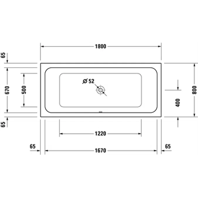 D-Code rectangular bathtub 700108